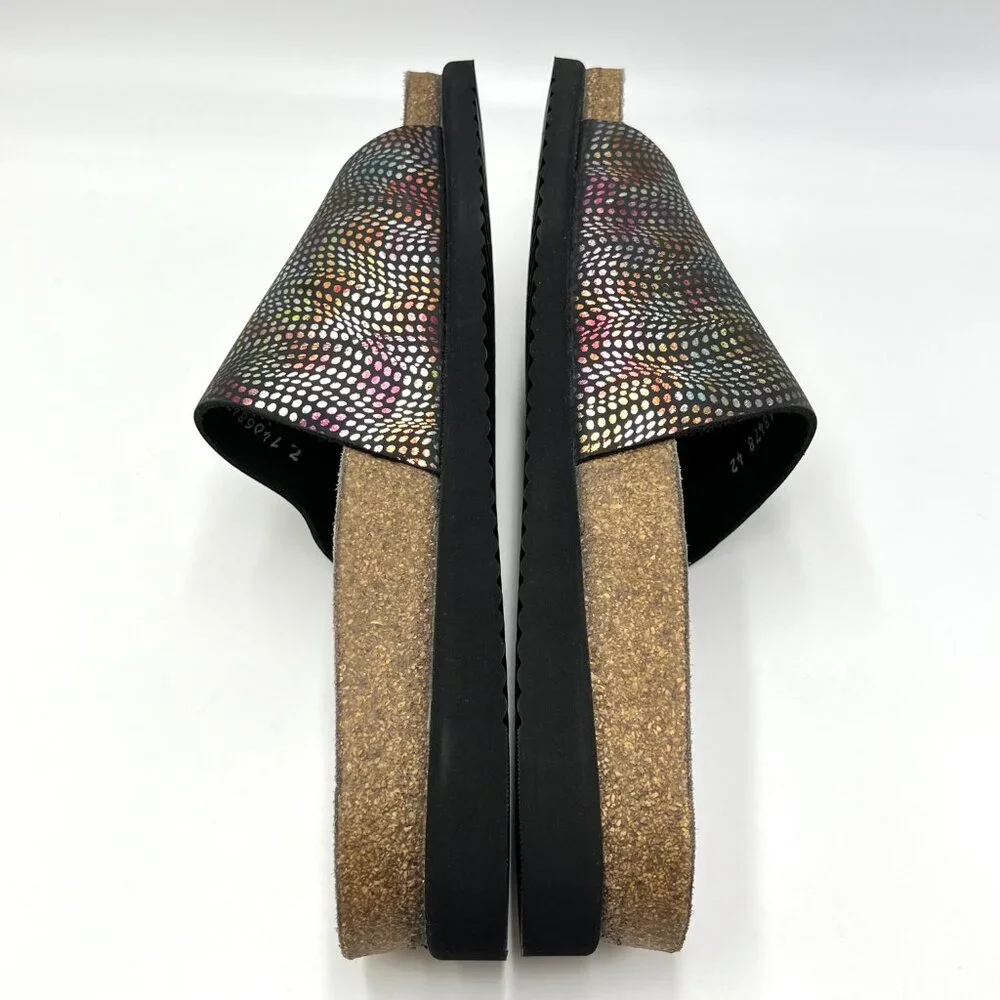 NEW Mephisto Womens 42 EU 12 US Leather Multicolor Comfort Sandals Slides‎ Shoes